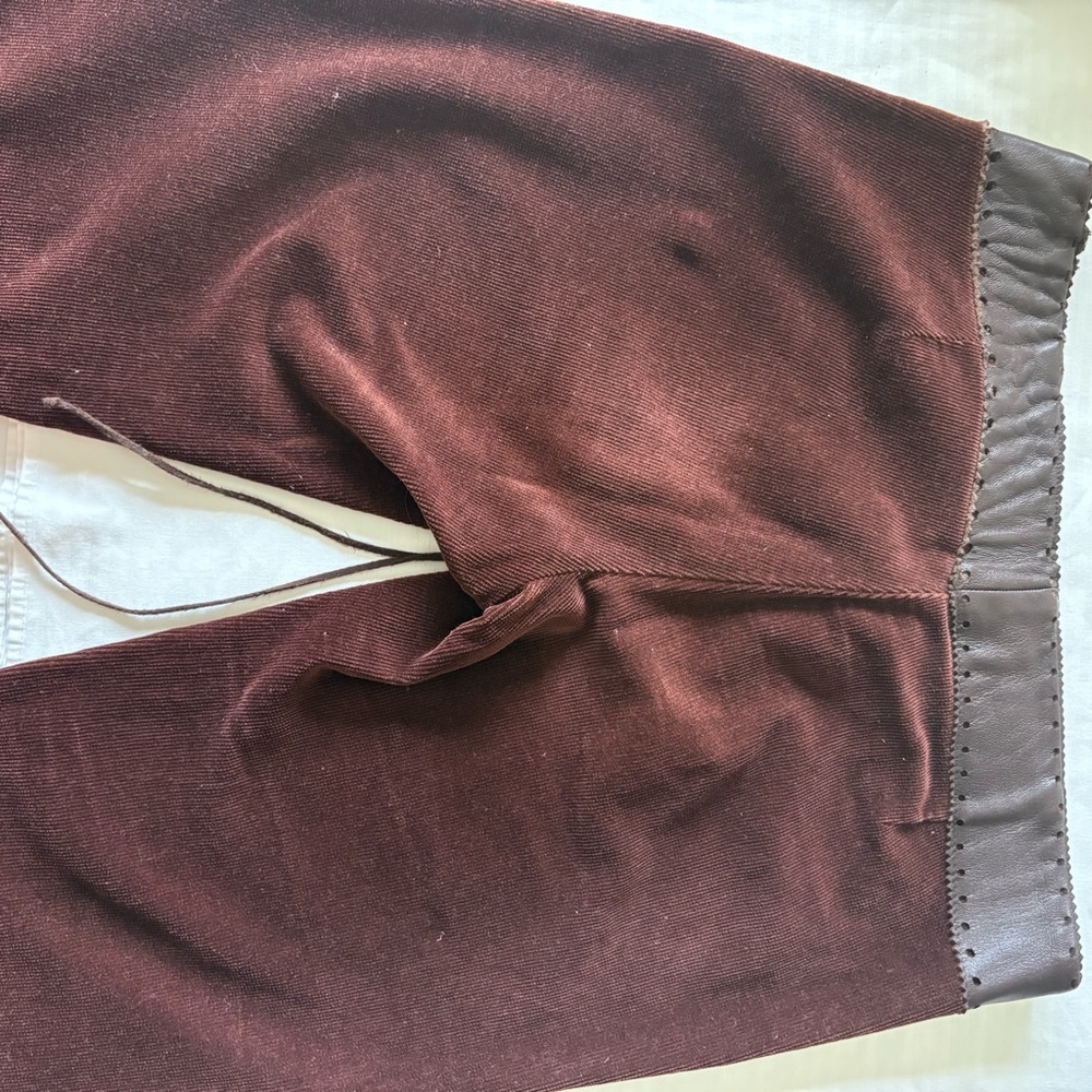 Bisou Bisou Corduroy Pants with Leather Trim - Picture 4 of 7